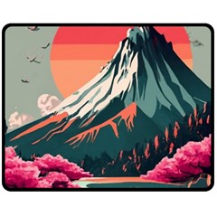 Mountain Landscape Sky Fuji Nature Fleece Blanket (medium) by Cendanart