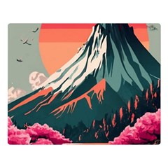 Mountain Landscape Sky Fuji Nature Two Sides Premium Plush Fleece Blanket (large) by Cendanart