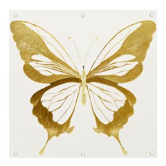 Simulated Gold Leaf Gilded Butterfly Banner And Sign 4  X 4  by essentialimage