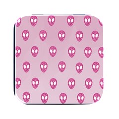 Alien Pattern Pink Square Metal Box (black) by Ket1n9