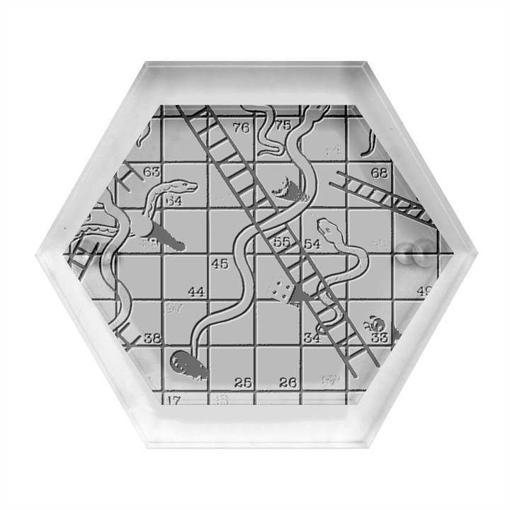 Snakes And Ladders Hexagon Wood Jewelry Box