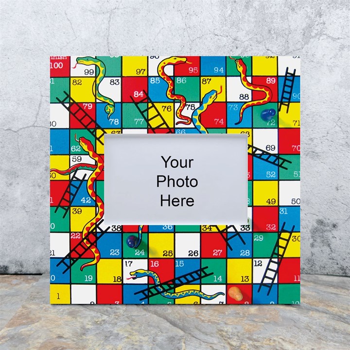 Snakes And Ladders White Box Photo Frame 4  x 6 