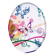 Butterfly Vector Art Oval Glass Fridge Magnet (4 Pack) by Ket1n9