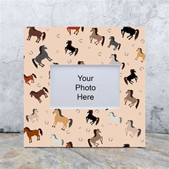 Horses For Courses Pattern White Box Photo Frame 4  X 6  by Ket1n9