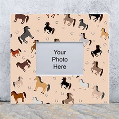 Horses For Courses Pattern White Wall Photo Frame 5  X 7  by Ket1n9