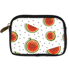 Seamless Background Pattern-with-watermelon Slices Digital Camera Leather Case by Ket1n9