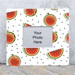 Seamless Background Pattern-with-watermelon Slices White Wall Photo Frame 5  x 7  Front