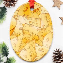 Cheese Slices Seamless Pattern Cartoon Style Oval Ornament (two Sides) by Ket1n9