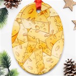 Cheese Slices Seamless Pattern Cartoon Style Oval Ornament (Two Sides) Front