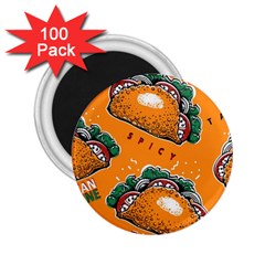 Seamless Pattern With Taco 2 25  Magnets (100 Pack)  by Ket1n9