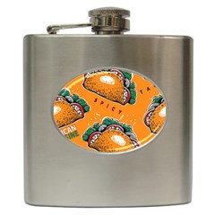 Seamless Pattern With Taco Hip Flask (6 Oz) by Ket1n9