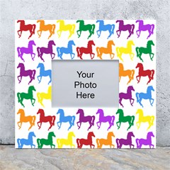 Colorful Horse Background Wallpaper White Wall Photo Frame 5  X 7  by Hannah976