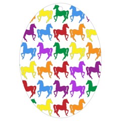 Colorful Horse Background Wallpaper Uv Print Acrylic Ornament Oval by Hannah976