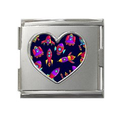 Space Patterns Mega Link Heart Italian Charm (18mm) by Hannah976