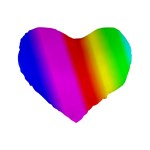 Multi Color Rainbow Background Standard 16  Premium Heart Shape Cushions Front