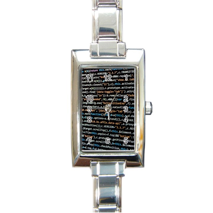 Close Up Code Coding Computer Rectangle Italian Charm Watch