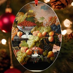 Abundance Of Fruit Severin Roesen Uv Print Acrylic Ornament Oval by Hannah976