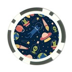 Seamless Pattern With Funny Alien Cat Galaxy Poker Chip Card Guard Front