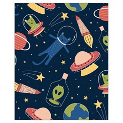 Seamless Pattern With Funny Alien Cat Galaxy Drawstring Bag (small) by Ndabl3x