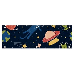 Seamless Pattern With Funny Alien Cat Galaxy Banner And Sign 6  X 2  by Ndabl3x