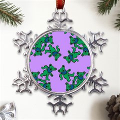 Grateful Dead Bears Metal Large Snowflake Ornament by Cendanart