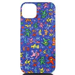 Grateful Dead Bears Pattern Iphone 14 Plus Black Uv Print Case by Cendanart