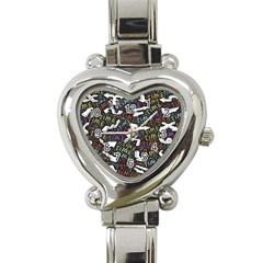 Time Nonlinear Curved Undirected Heart Italian Charm Watch by Paksenen