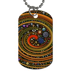 Swirl Vortex Emoji Cyclone Motion Art Dog Tag (two Sides) by Paksenen