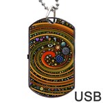 Swirl Vortex Emoji Cyclone Motion Art Dog Tag USB Flash (Two Sides) Front