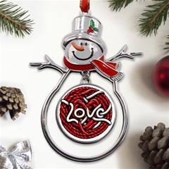 Love Rope Cartoon Metal Snowman Ornament by Bedest