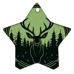 Deer Forest Nature Star Ornament (two Sides) by Bedest