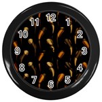 Abstract Art Pattern Warm Colors Wall Clock (Black) Front