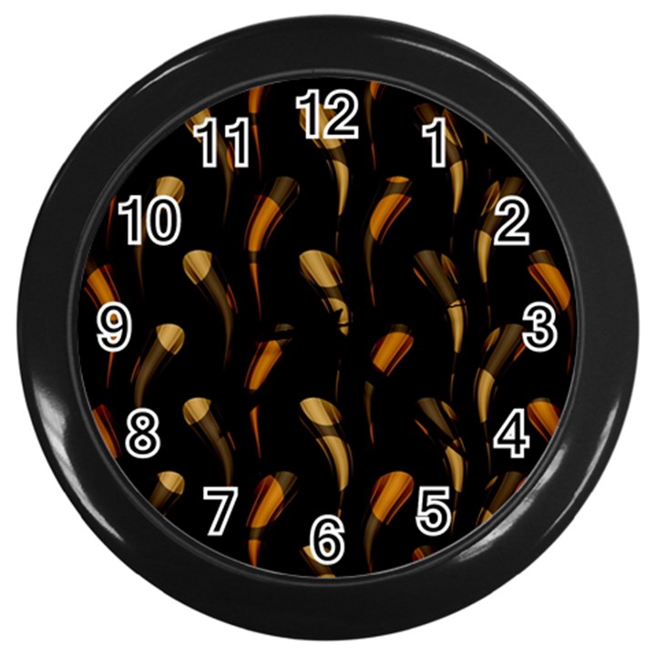 Abstract Art Pattern Warm Colors Wall Clock (Black)