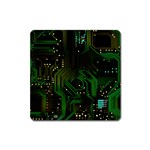 Circuits Circuit Board Green Technology Square Magnet Front