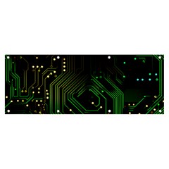 Circuits Circuit Board Green Technology Banner And Sign 8  X 3  by Ndabl3x