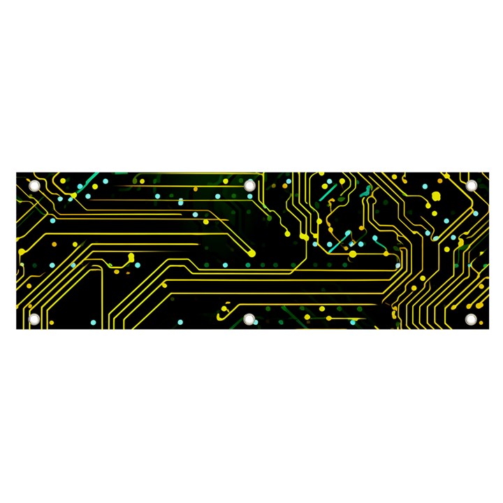 Circuits Circuit Board Yelow Banner and Sign 6  x 2 