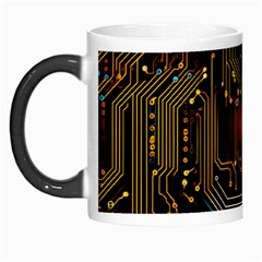 Circuits Circuit Board Orange Technology Morph Mug by Ndabl3x