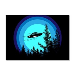 Ufo Alien Night Sky Night Crystal Sticker (a4) by Cendanart