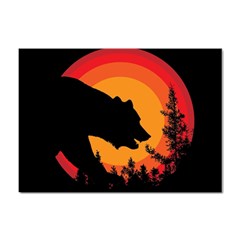 Forest Bear Silhouette Sunset Sticker A4 (100 Pack) by Cendanart