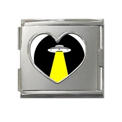 Ufo Flying Saucer Extraterrestrial Mega Link Heart Italian Charm (18mm) by Cendanart