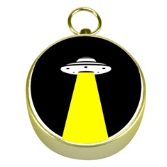 Ufo Flying Saucer Extraterrestrial Gold Compasses by Cendanart