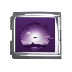 Ufo Illustration Style Minimalism Silhouette Mega Link Italian Charm (18mm) by Cendanart