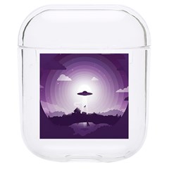 Ufo Illustration Style Minimalism Silhouette Hard Pc Airpods 1/2 Case by Cendanart