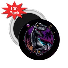 Style Dinosaur  80s Synth Retrowave 2 25  Magnets (100 Pack)  by Cendanart