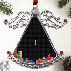 Tetris Game Metal Angel With Crystal Ornament by Cendanart