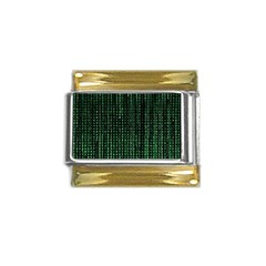 Green Matrix Code Illustration Digital Art Portrait Display Gold Trim Italian Charm (9mm) by Cendanart