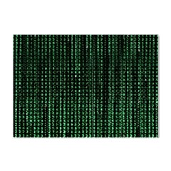 Green Matrix Code Illustration Digital Art Portrait Display Crystal Sticker (a4) by Cendanart