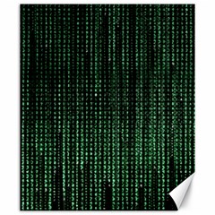 Green Matrix Code Illustration Digital Art Portrait Display Canvas 20  X 24  by Cendanart