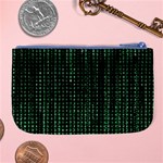 Green Matrix Code Illustration Digital Art Portrait Display Large Coin Purse Back