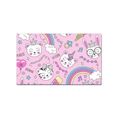 Beautiful Cute Animals Pattern Pink Sticker Rectangular (10 Pack) by Grandong